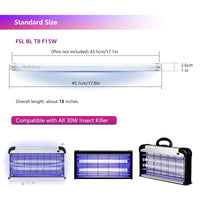 4 x RAW Customer Returns FSL BL T8 F15W Insect Killer Electric Replacement Bulb, 17in UV Tubes for 30W Mosquito Lamp Mosquito Killer 2-Pack  - RRP €84.76