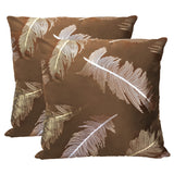 1 x Brand New Idocolors velvet cushion cover 45 x 45 cm set of 2 decorative cushion covers with feather pattern sofa cushions decorative cushion covers for living room bedroom, brown - RRP €16.67