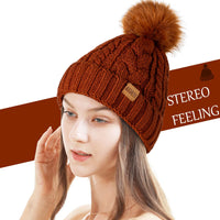 11 x Brand New REDESS Women s Winter Pompom Hat with Warm Fleece Lining, Thick Thick Snow Knit Ski Hat - RRP €219.89