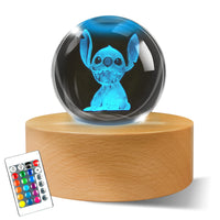 1 x Brand New Stitch Lamp, 3D Stitch Night Light Kids Gift Lilo and Stitch Gifts, 16 Colors Dimmable LED Crystal Ball Lamp Stitch Gift for Christmas Kids Room Decoration Holiday Gifts A  - RRP €29.99