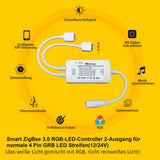 1 x RAW Customer Returns GIDEALED 2 Pack Smart ZigBee 3.0 LED Controller 2 Outputs for 4 Pin RGB LED Strip Dimming Compatible with Hub Bridge, Amazon Echo Plus, Echo Show 2Gen App Alexa Voice Control Ambiance Lighting - RRP €29.99