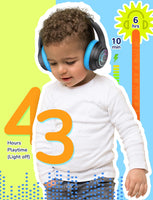 1 x RAW Customer Returns iClever Bluetooth headphones for kids with LED lights, 74 85 94dB volume limit, 43 hours playtime, stereo sound, Type-C, AUX cable, Bluetooth 5.3 children s headphones for tablet travel - RRP €29.99