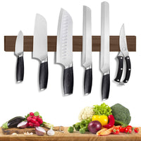 15 x Brand New Magnetic strip knife made of wood Extra strong magnet, 40cm No punching Magnetic knife holder for the wall for knives, scissors, kitchen cutlery for a secure hold - RRP €310.35