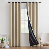 1 x RAW Customer Returns MIULEE 2 Pieces Blackout Curtains Anti-UV Heat Resistant Curtain to Cold and Light Modern Soft Window Curtain Decorative for Living Room Living Room Bedroom Office 140x245 Beige - RRP €33.76