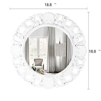 1 x RAW Customer Returns YCHMIR Circle Mirror Round Wall Mirror Vintage Wall Mirror 47.8 cm White - RRP €35.28