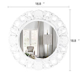 1 x RAW Customer Returns YCHMIR Circle Mirror Round Wall Mirror Vintage Wall Mirror 47.8 cm White - RRP €35.28