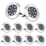 1 x RAW Customer Returns Qedertek 8 Pack Solar Floor Lights Outdoor Garden - 8 LED Solar Lights Outdoor Light White, Solar Garden Lights Waterproof Solar Lamps for Garden, Lawn, Patio, Walkway, Driveway - RRP €29.5