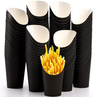 1 x RAW Customer Returns Lawei Pack of 100 kraft paper cups, 16 oz bubble waffle iron bags, kraft paper cups, fries bags, snack containers, take-out party baking accessories, popcorn boxes, charcuterie cups containers, black - RRP €10.87