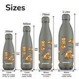 1 x RAW Customer Returns Proworks stainless steel drinking bottle 24 hours cold and 12 hours hot - vacuum water bottle - insulated bottle for sports, running, cycling, yoga and camping - 750ml - heavenly - fox yoga - grey - RRP €24.29