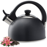 1 x RAW Customer Returns KADAX stainless steel kettle, 1.7L kettle in various colors, tea kettle for all types of stoves, rust-proof kettle, retro whistling kettle anthracite  - RRP €22.18