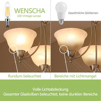 2 x RAW Customer Returns Wenscha E14 candle C35 LED lamp, 6-pack 4W E14 light bulb warm white 2700K replaces 40W halogen lamp, E14 light bulb E14 filament thread lamp glass, AC 220V-240V, not dimmable - RRP €30.24