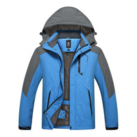 1 x RAW Customer Returns Dr.Cyril Men s Waterproof Ski Jacket Warm Winter Snow Coat Hood Windproof Raincoat L, Sky Blue  - RRP €64.7