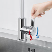 1 x RAW Customer Returns Auralum low-pressure kitchen tap for water boiler, kitchen tap with 3 hoses for cold water with under-table device, 360 rotatable low-pressure kitchen tap made of chrome-plated brass - RRP €46.78