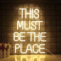 1 x RAW Customer Returns This Must Be The Place Neon Sign for Wall Decoration, Warm White LED Neon Light, Neon Light Lettering with USB Powered for Bedroom, Bar, Birthday Party, Gift for Girls - RRP €42.35