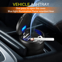 1 x RAW Customer Returns 2 Pack Car Ashtray Car Ashtray with Lid, Portable Car Ashtray, Self-Extinguishing Car Ashtray with Light, Easy Cleaning Removable Ashtray for Car, Office - RRP €14.11