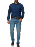 2 x Brand New Mr. right men s shirt slim fit long-sleeved shirt plain business shirts blue, S  - RRP €46.94