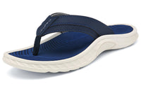 1 x RAW Customer Returns ChayChax Flip Flops Men s Toe Separator Outdoor Sport Beach Sandals Summer Slippers with Arch Support, Dark Blue-White, 43 EU - RRP €60.0