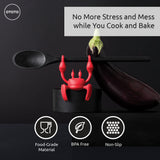 1 x RAW Customer Returns OTOTO Red the cooking spoon holder crab - silicone cooking spoon rest for the stove - BPA-free, heat-resistant grill kitchen helper - kitchen utensil holder red spoon holder with non-slip design - RRP €18.98