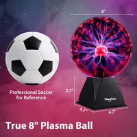 1 x RAW Customer Returns Theefun Magic Plasma Ball, 8 Inch Plasma Ball Plasma Ball Light Lon Sphere Lamp Touch Sensitive Ball for Kids, Blue - RRP €42.29