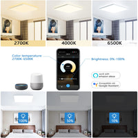 1 x RAW Customer Returns Eregou 24W LED Ceiling Light Dimmable, App Smart Ceiling Lamp LED Panel, 2400LM Wifi Light for Bedroom Living Room Office Kitchen, Compatible with Alexa Google Assistant - RRP €28.9