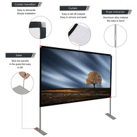 1 x RAW Customer Returns Projection Screen with Stand 80 Inch HD 4K Outdoor Indoor Projector Screen Quick Folding Portable Movie Screen 16 9 Full Set Bag for Home Theater, Camping and Leisure Events  - RRP €62.99