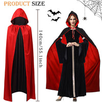 1 x RAW Customer Returns Sunshine smile Halloween costume children, cape vampire 90, vampire cape 90 cm, black cape with hood, witch cape children, Halloween cape, Halloween cape vampire costume children for carnival cosplay - RRP €19.0