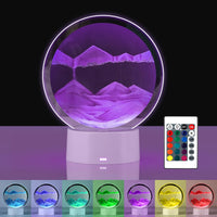 1 x RAW Customer Returns Joycabin Sand Pattern to Return, 3D Dynamic with LED Light and Remote Control, 360 Rotation Hourglass, Sandscape Lights, Moving Art for Home, Office, Decoration, Desktop Art Purple  - RRP €22.8