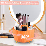 1 x Brand New Unaibber Make Up Organizer 360 Rotating Cosmetic Organizer, Circular Brush Organizer for Organizing and Storing Brushes and Lipsticks, Orange - RRP €20.4