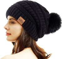 6 x Brand New REDESS Women s Winter Hat with Pom Pom Beanie Warm Fleece Lined Thick Slouchy Snow Knit Chunky Baggy Skull Ski Cap - RRP €115.2