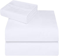 1 x RAW Customer Returns Utopia Bedding Bed Sheet Set 3 Pieces, White - Polyester Microfiber, 1 fitted sheet 90x190cm, 1 flat sheet 167x243cm and 1 pillowcase 50x75cm - RRP €17.84