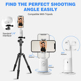 1 x RAW Customer Returns Auto Face Tracking Tripod - Sensitive movable mount, 360 tracking, AI chip, no app required, compatible with various phone holders of different sizes,-white - RRP €40.33