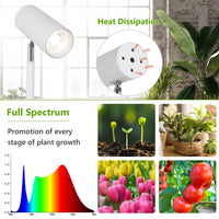 1 x RAW Customer Returns Plant lamp LED full spectrum, 20W plant light for indoor plants, height-adjustable growth lamp with timer 4 8 12H and COB plant light bulb, white stand grow light for large plants - RRP €60.49