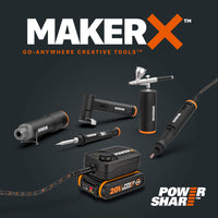 1 x RAW Customer Returns WORX MakerX HubX Adapter 18V 20V MAX WA7161 with Belt Clip, PowerShare, Variable Speed Control, USB Port, Power Supply for All MakerX Tools - RRP €33.01