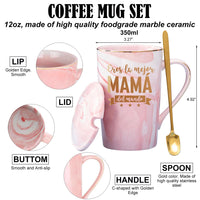 1 x RAW Customer Returns LOZACHE Women s Gift for Mom, Mug with Saying The Best Mom in the World, Gift Ideas for Mother Birthday Christmas Mother s Day 350ml Pink with Lid and Spoon Gift Box Packaging - RRP €20.4