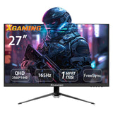 1 x RAW Customer Returns XGaming Gaming Monitor 27 inches, QHD 2560x1440, PC Monitor 165Hz, 99 sRGB, VA Display, HDR, FreeSync, Low Blue Light Eye Care, VESA, HDMI DisplayPort, Black - RRP €239.99