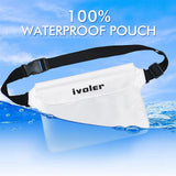 1 x RAW Customer Returns ivoler waterproof bag pouch bum bag protective case with waterproof cell phone case, universal beach bag with cell phone pocket waterproof for water sports, beach, swimming, boating white  - RRP €13.1