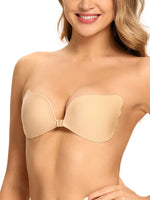 1 x RAW Customer Returns SHEKINI Women s Adhesive Bra, 4 Pairs of Strapless Invisible Push Up Bra Invisible Bras Nipple Cover for Backless Evening Dress, Ball Gown, Wedding Dress - RRP €19.15