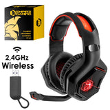 1 x RAW Customer Returns EMPIRE GAMING WarCry P-W1 Gaming Headset with Mic - PC PS4 PS5 Xbox Switch Mac-2.4 GHz Wireless Surround Sound Stereo - LED Red - RRP €53.63