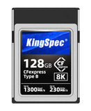 1 x RAW Customer Returns KingSpec CF Express Type B Memory Card 128GB, XQD Memory Cards, CFexpress Type B, 1300MB s Read - 230MB s Write, 8K Raw for DSLR, Compatible with Canon Nikon Panasonic Cameras, Pro Photographers - RRP €137.7