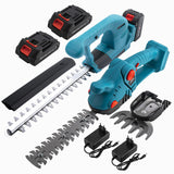 1 x RAW Customer Returns CHANGEMOORE 21V cordless hedge trimmer and cordless grass shears and shrub shears 2x2.5 Ah battery, 38cm dual-action blade, 23cm long shrub shears and 12cm wide grass shears, 2x charger  - RRP €138.14