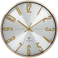 1 x RAW Customer Returns Warminn Radio Controlled Wall Clock Without Ticking Noise Silent 30cm Quartz Battery Operated Large Wall Clock Easy to Read for Room Home Kitchen Bedroom Office School Gold  - RRP €31.25