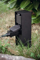 1 x RAW Customer Returns LED Universe garden socket made of stainless steel, IP44 for outdoors black 2-way  - RRP €34.99