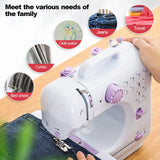 1 x RAW Customer Returns Uadme Mechanical Sewing Machine for Beginners and Advanced, 505A All-Inclusive Foam Expansion Board 11pcs Sewing Feet 97pcs Sewing Kit Purple European Standard 220V - RRP €68.93