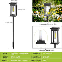 1 x RAW Customer Returns Amzxart Solar Path Lights Outdoor, Solar Pathway Lights, Solar Landscape Lights, 2 Pack Solar Outdoor Lights, Solar Garden Lights for Backyard - RRP €58.48