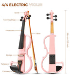 1 x RAW Customer Returns Vangoa Electric Silent Violin 4 4 Full Size Maple Wood Violins for Beginners Students Adults Teens with Starter Kit, White - RRP €110.86