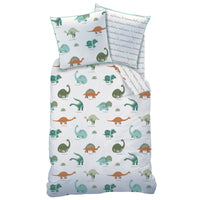 1 x RAW Customer Returns MATT ROSE Boys Bedding Set 140x200 cm Dinos 100 Cotton Oeko-TEX Children s Duvet Cover 140x200 cm 1 Pillowcase 63x63 cm Reversible Prints White - RRP €34.9