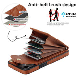 1 x RAW Customer Returns QLTYPRI Cell Phone Case for iPhone 13 iPhone 14 Case with Strap, Microfiber Leather Cell Phone Chain Case with Card Slot Ring Stand RFID Protective Case Leather Case Bag Case for iPhone 13 iPhone 14 - Brown - RRP €20.16