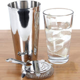 1 x RAW Customer Returns Boston Shaker Complete With Original Mixing Glass, Cocktail Shaker Set with Bar Strainer, Cocktail Glasses 750ml, Cocktail Shaker Glass 450ml, Bar Set Polished Stainless Steel - RRP €17.51