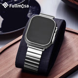 1 x RAW Customer Returns Fullmosa stainless steel metal strap compatible with Apple Watch strap 49mm 45mm 44mm 42mm, bamboo design bracelets for iwatch Series Ultra 9 8 7 6 SE 5 4 3 2 1, silver 49 45 44 42mm - RRP €19.15