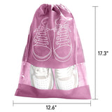 1 x Brand New WOOKIT Travel Shoe Bags of 20, Waterproof Dustproof Fleece Shoe Bag Set, with Transparent Viewing Window and Drawstring for Shoes Sports Shoes Boots Sandals Children s Shoes 17x12 -White - RRP €19.67